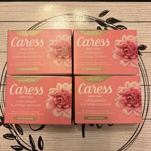 CARESS Daily Silk, Silky Soft Skin White Peach‎ & Orange Blossom, 4 BARS- *NEW*